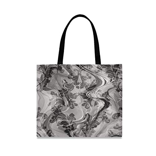 Arte Abstracto De Mármol Gris Bolsa de Mano de Compra Reutilizable Portátil Bolsa al Hombro ecológica para viajes Mujeres Niñas