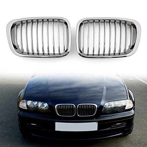 Artudatech Rejillas Frontales Coche, 1 par Rejillas de Coche Parrilla de Delantera Malla Rejilla de Repuesto Grille Grill para B-M-W E46 Serie 3 1998-2001 4 Puertas