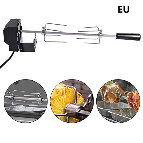 Asador de asador - Kit de asador de barbacoa de 4W - Asador automático de acero inoxidable para asar al aire libre Asador de asador de asador - Motor eléctrico Asador Varilla de espiga para fiesta