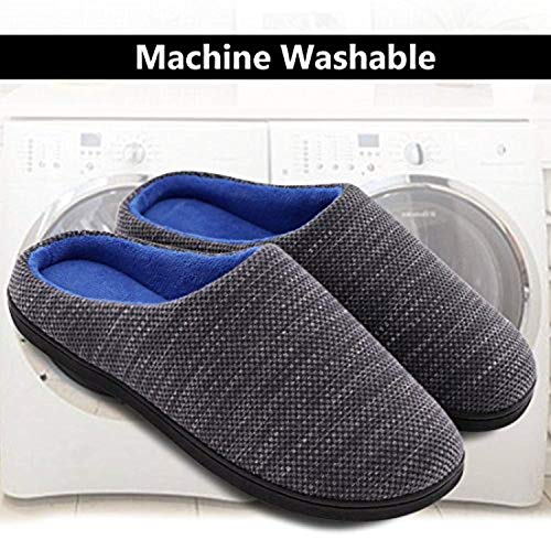 ASDF Zapatillas de los Hombres Memory Foam Winter House Slippers Velvet TPR Home Slippers Male Soft Designer Bedroom Shoes for Man Indoor Outdoor,A,46-47