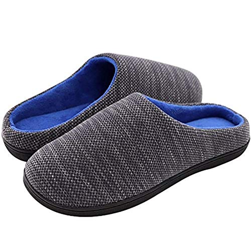 ASDF Zapatillas de los Hombres Memory Foam Winter House Slippers Velvet TPR Home Slippers Male Soft Designer Bedroom Shoes for Man Indoor Outdoor,A,46-47