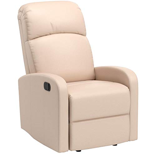 Astan Hogar Confort Sillón Relax con Reclinación Manual, Tapizado en PU Anti-Cuarteo. Modelo Premium AH-AR30600TP, Topo, Compacto