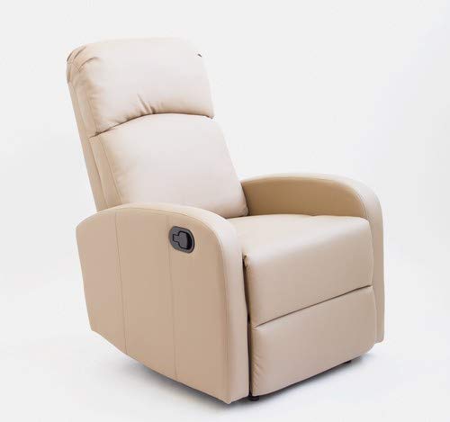 Astan Hogar Confort Sillón Relax con Reclinación Manual, Tapizado en PU Anti-Cuarteo. Modelo Premium AH-AR30600TP, Topo, Compacto