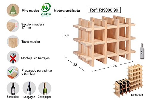 ASTIGARRAGA KIT LINE Botellero para 9 Botellas Rioja