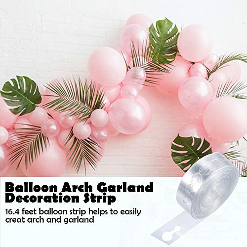 ATFUNSHOP Arco De Globos de Cumpleaños 5M 117PCS Globos Dorados Rosas y Globos Metalizados Transparentes Confeti para Boda Baby Shower Fiesta Decoración