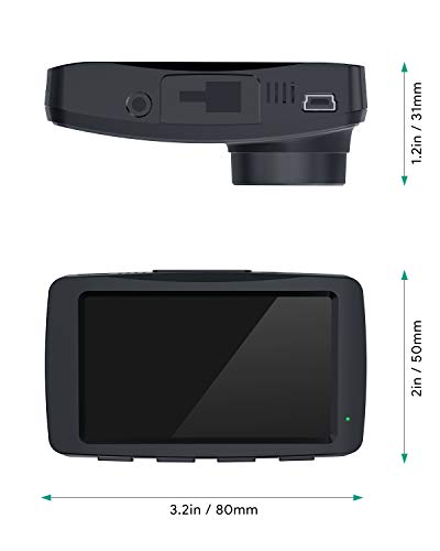 AUKEY Cámara de Coche, Dash Cam 1080P Full HD Cámara para Coche con Detección De Movimiento, Visión Nocturna, G-Sensor, Loop de Grabación, 2.7" LCD Pantalla (DRA1)