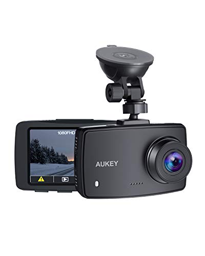 AUKEY Cámara de Coche, Dash Cam 1080P Full HD Cámara para Coche con Detección De Movimiento, Visión Nocturna, G-Sensor, Loop de Grabación, 2.7" LCD Pantalla (DRA1)