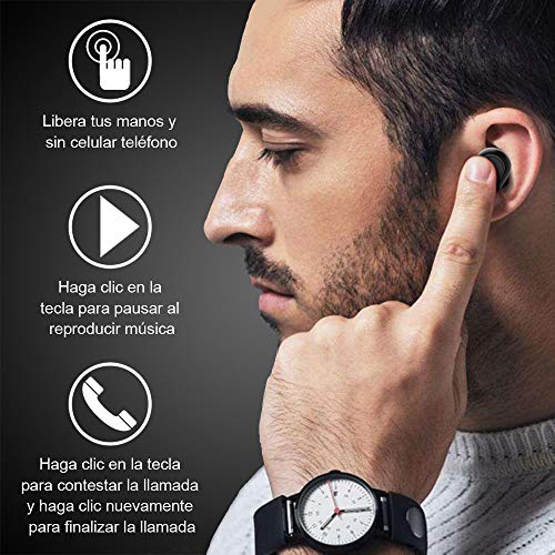 Auriculares Bluetooth, HOMSCAM Auriculares inalámbricos QCY Bluetooth 5.0 Sonido Estéreo Auricular Mini Twins In-Ear Auriculares Carga Rapida Resistente al Agua con Caja de Carga