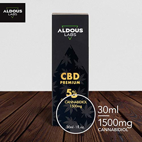 Auténtico CBD Oil 5% | Aceite de Cáñamo Bio enriquecido con 5% CBD | 30ml - 1200 gotas Aceite CBD Premium | Ayuda a reducir estrés, ansiedad y dolor | Hemp Oil con 1500mg de Cannabidiol | 0% THC