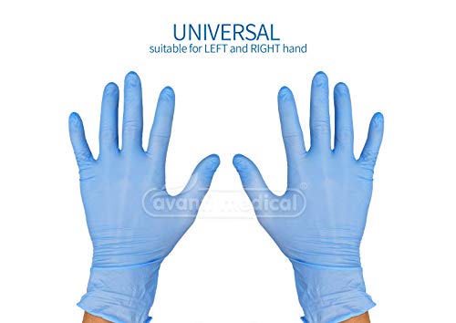 Avanti - Guantes desechables nitrilo 100 piezas sueltas - Guantes quirurgicos - Guantes sin latex y sin polvo para exámenes, limpieza, trabajo - Talla M - Adultos y niños - Apto para ambas manos