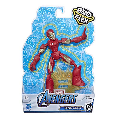 Avengers- Bend And Flex Figura Iron Man 15 cm (Hasbro E78705X0) , color/modelo surtido