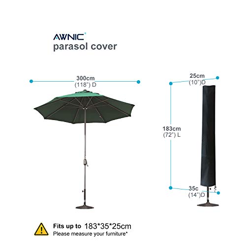 AWNIC Funda Parasol Funda Sombrilla Jardín de Ø3m 300D Oxford Resistente al Desgarro