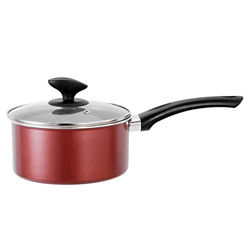 AXAA Sartén para Leche Cacerola Antiadherente con Tapa de Vidrio Uso Multiusos para Cocina casera o Restaurante (Color: Plata, Tamaño: 18CM)