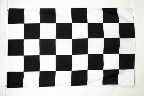 AZ FLAG Bandera A Cuadros Negros Y Blancos 180x120cm - Gran Bandera DE Carreras AUTOMOVILES - Negro Y Blanco 120 x 180 cm
