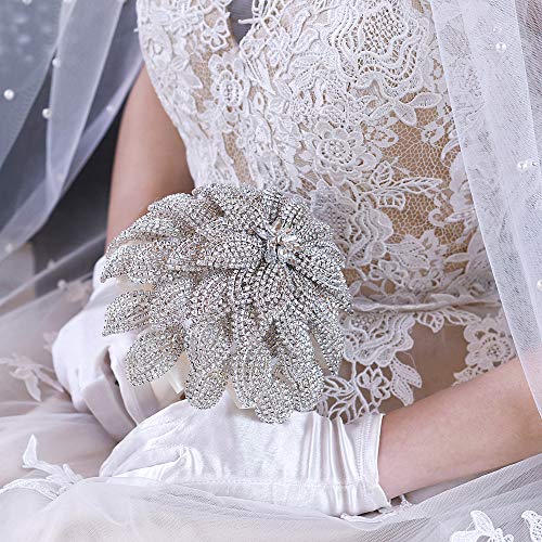 Azaleas HF01 - Ramo de flores artificiales para boda, Plata pequeña., talla única