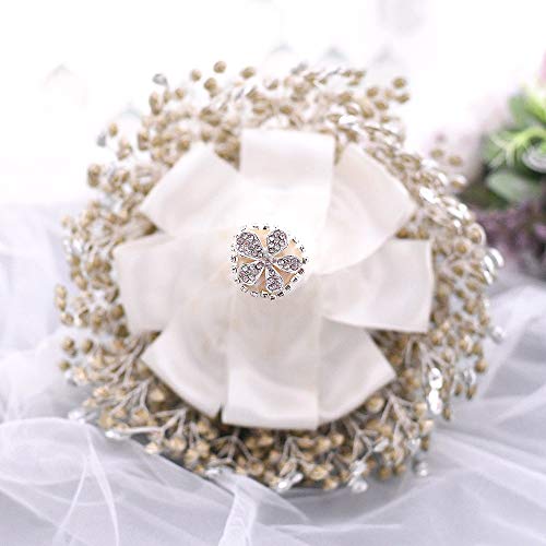 Azaleas HF02 - Ramo de flores de boda artificiales, plata, talla única