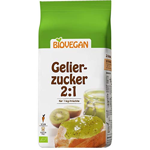 Azucar Gelificante Para Mermeladas 2:1 Orgánico Sin Gluten | Base de azúcar de caña y pectina de manzana 500g | Azúcar de gelatina orgánica para 1 Kg de fruta - Calidad superior