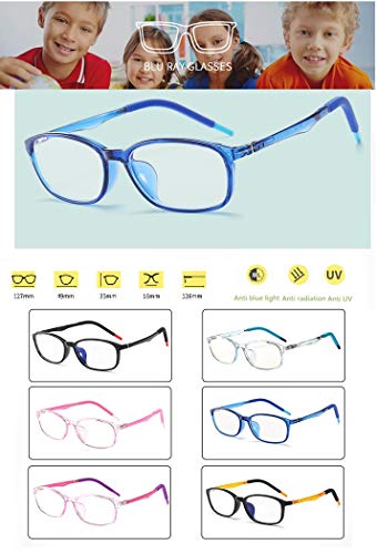 Azul Bloqueo Gafas para Niños Anti Rayo Azul Filtro Reduce Fatiga Visual Para Niña Chico Gafas de Ordenador para Niños Bloqueo Luz Azul Gafas Computadora Ordenador