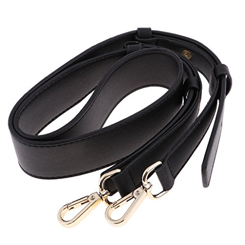 B Blesiya Correa Ancha de Bolso de Repuesto con Remache Cuero Sintético Ajustable con Gancho Metal para Bolso de Hombro Viaje 107x3.9cm - Negro