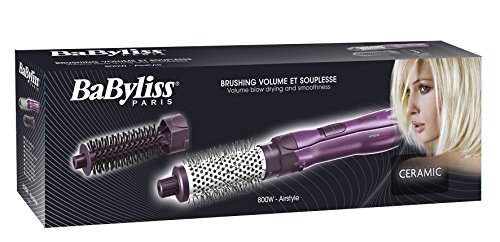 BaByliss AS81E - Cepillo de aire caliente, 800 W, cabezal cerámico de 38 mm para volumen y cabezal de 20 mm para puntas y flequillo, 2 velocidades/temperaturas + aire frío