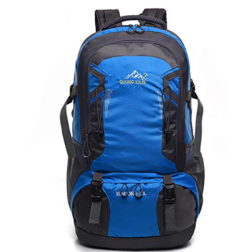 BACKPPBolsa de viaje macho 80 litros nueva bolsa de alpinismo al aire libre de gran capacidad de gran capacidad mochila bolsa de equipaje de viaje femenina mochila de senderismo @ Pequeño azul litros