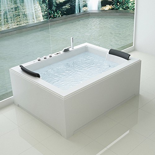 Bagno Italia Bañera de Hidromasaje 180x141x74 cm, Calentador y Sistema Completo de ozonoterapia (Opcional), con 32 chorros.