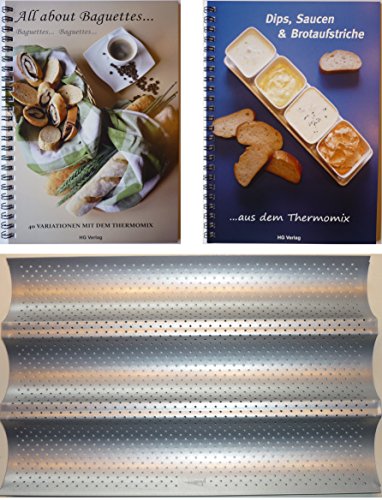 Baguette chapa PXL-Set + 2 libros: All About baguetes + unidades, salsas & pastas de - con el Thermomix TM21 TM31 TM5 ...