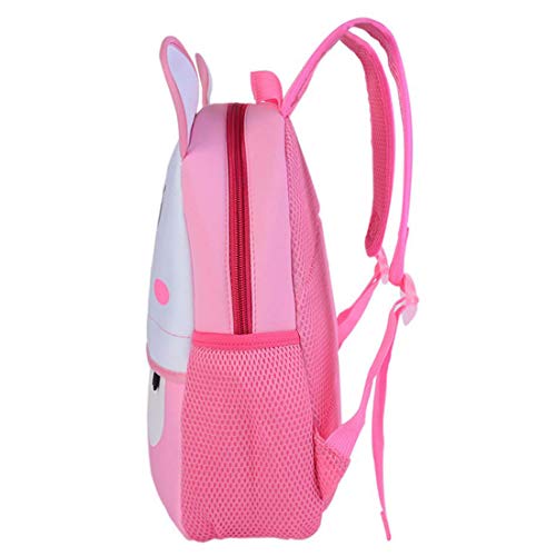 BAIGIO Mochila Infantil Kindergarten,Pequeñas Mochilas Bolsas Escolares de Dibujos Animados Animales para Niñas Primaria Linda Bolso Bebe Guarderia Preescolar para 2-7 Años (Conejo, 21 * 8 * 26cm)