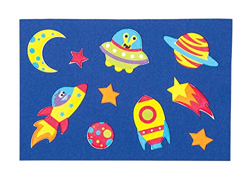 Baker Ross - Pegatinas de Espuma del Sistema Solar (Pack de 12) Manualidades educativas para niños (AC111)