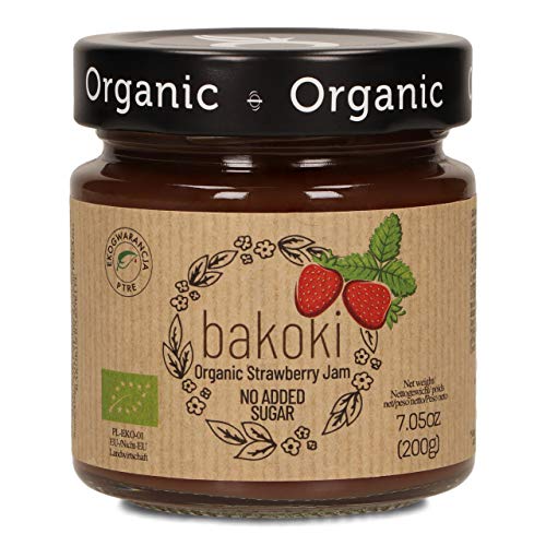 Bakoki® Mermelada Fresa orgánica sin azúcares añadidos con jugo de manzana (2 x 200g)