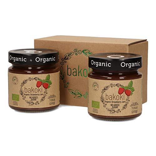Bakoki® Mermelada Fresa orgánica sin azúcares añadidos con jugo de manzana (2 x 200g)