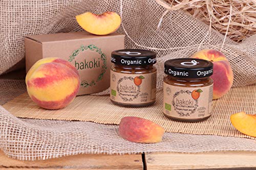 Bakoki® Mermelada Melocotón orgánico con linaza, 100% de Fruta (2 x 200g)