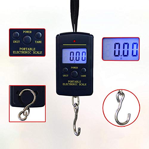 Balanza De Cocina 40Kg/100G Lcd Escala De Equipaje Digital Gancho Para Colgar Portátil Escala Electrónica Pesca Viaje Peso Balance Escala Luz De Fondo O No B Sin Luz De Fondo