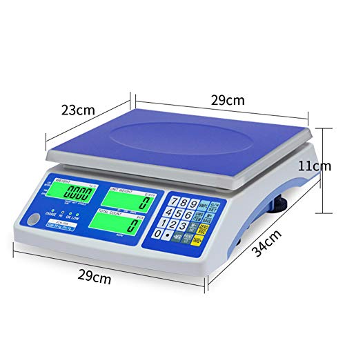 Balanza Electrónica Digital Profesional,Alta Precisión Peso Industrial Comercial Tienda Balanza de Plataforma,3kg/0.1g