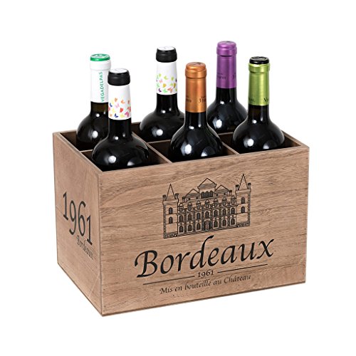 Balvi - Bordeaux 1961 botellero de Madera. con Estilo Vintage. Capacidad: 6 Botellas