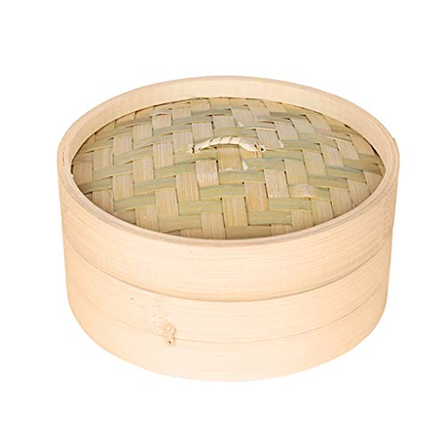 Bamboo Steamer Basket Asian Food Steamer Chinese Steamer Para Cocinar Dim Sum, Bollos, Bolas De Masa Hervida, Vegetales, Marrón - Marrón 15cm