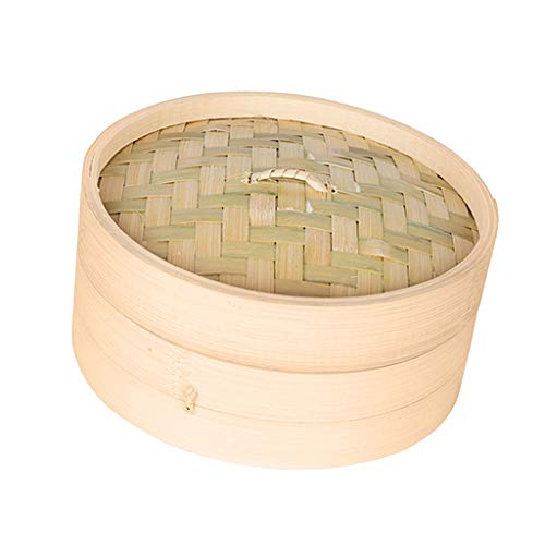 Bamboo Steamer Basket Asian Food Steamer Chinese Steamer Para Cocinar Dim Sum, Bollos, Bolas De Masa Hervida, Vegetales, Marrón - Marrón 15cm