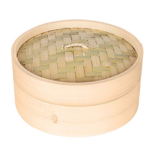 Bamboo Steamer Basket Asian Food Steamer Chinese Steamer Para Cocinar Dim Sum, Bollos, Bolas De Masa Hervida, Vegetales, Marrón - Marrón 15cm