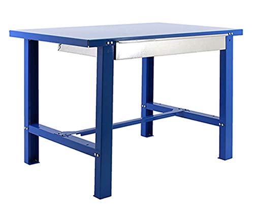 Banco de trabajo industrial con cajón BT6 Simonwork Metalic Azul Simonrack 830x1200x730 mms - banco de trabajo resistente 800 Kgs de capacidad por estante