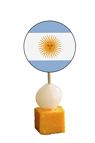 Bandera de Argentina para decoración de pasteles y magdalenas, palillos y banderas (paquete de 14)