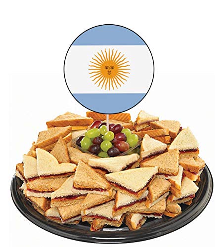 Bandera de Argentina para decoración de pasteles y magdalenas, palillos y banderas (paquete de 14)