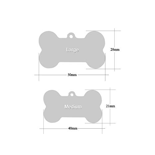 Bangoo Chapa Perro grabada Personalizada Etiqueta de identificación de Mascota Hecha de Acero Inoxidable en Diferentes Formas