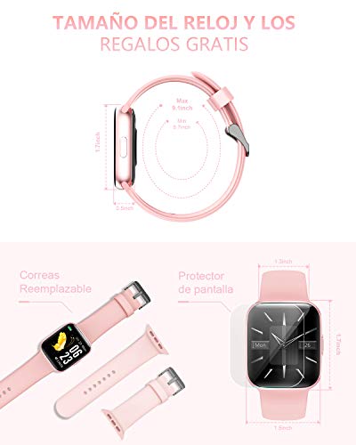 BANLVS Smartwatch, Reloj Inteligente Impermeable IP68 Pantalla Táctil de 1.54" con Pulsómetro, Monitor de sueño, Notificaciones Inteligentes,Podómetro Pulsera Actividad Inteligente para Hombre y Mujer