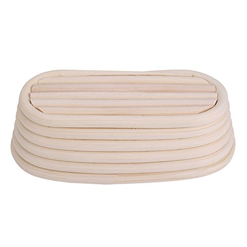 Banneton para Pan, La Ideal Cesta para Masa y Fermentación de pan de Mimbre Natural, Oval(15 * 8 * 5cm)