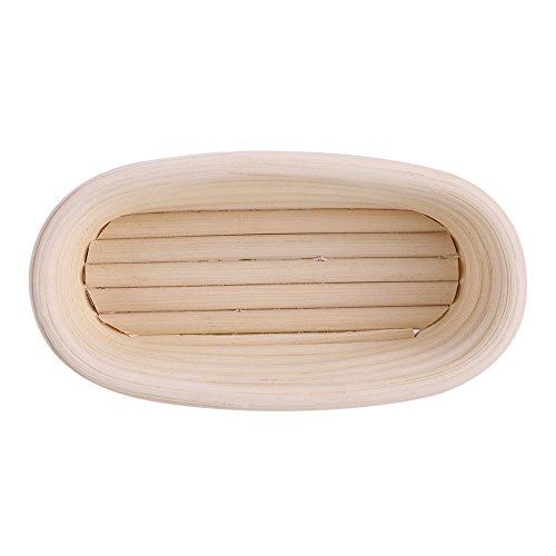 Banneton para Pan, La Ideal Cesta para Masa y Fermentación de pan de Mimbre Natural, Oval(15 * 8 * 5cm)