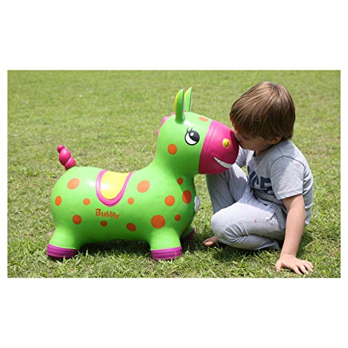 Baobe Horse Ride On, Caballo para Saltar Bomba Inflable Incluida, Caballo Inflable, Caballo de Salto para Niños con el Mejor Caucho Ecológico (Verde)