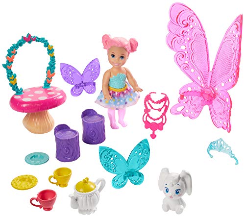 Barbie - Dreamtopia, Fiesta de Té, Muñeca de Hada Rubia con Accesorios (Mattel GJK50)