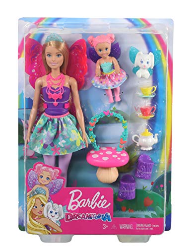 Barbie - Dreamtopia, Fiesta de Té, Muñeca de Hada Rubia con Accesorios (Mattel GJK50)