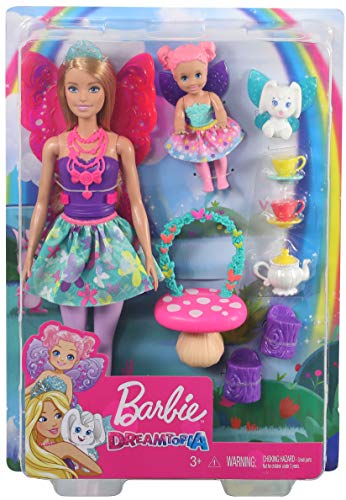 Barbie - Dreamtopia, Fiesta de Té, Muñeca de Hada Rubia con Accesorios (Mattel GJK50)