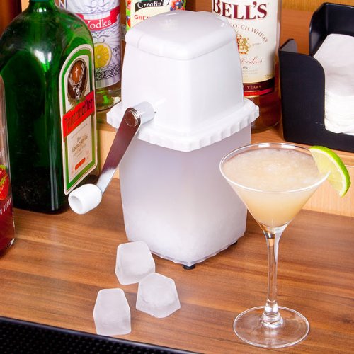 Bar@Drinkstuff - Blanco plástico trituradora de hielo - cóctel trituradora de hielo por , trituradora de cubo de hielo manual, uso doméstico - ideal para cócteles mojito!